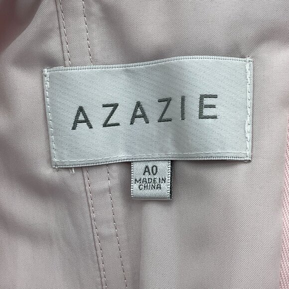Azazie Blushing Pink A-Line Pleated Bodice Chiffon Strappy Gown 0 - Picture 10 of 14